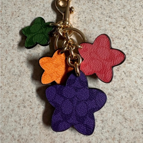 Coach Wildflower Mix Bag Charm  Multi Key Fob Ring - Picture 4 of 6